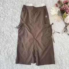 PiPPét カーゴスカート　ロング　 S ブラウン　ウエストゴム