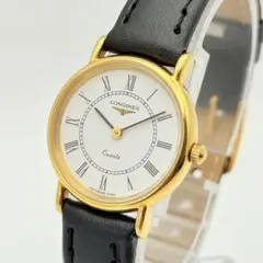 美品 ロンジン ラウンド ゴールド 白文字盤 新品電池 レディース ギャラ付 新品電池】LONGINES ロンジン 腕時計 レディース ゴールド ラウンド