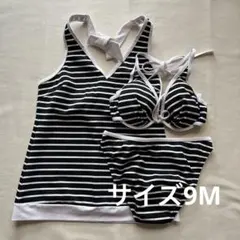 セパレート水着 3点セット ☆ 白黒ストライプ ♡ サイズ Mのサムネイル