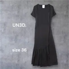 UNSPECK 38 ワンピース 黒 ドット柄 ノースリーブ きれいめ 日本製 