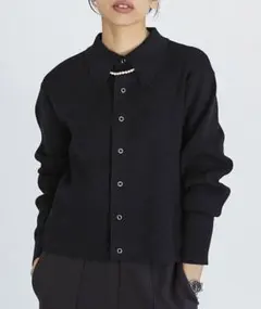 IENA Black ポロカーディガン