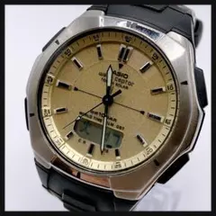 【良品】CASIO カシオ★ウェーブセプター メンズ 腕時計 ソーラー電波 稼働