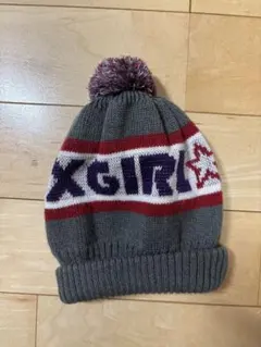 X-girl ニット帽 ビーニー ポンポン付きのサムネイル