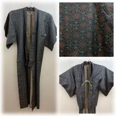 カジュアル着物 アンサンブル 大島紬風