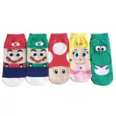 新品♡スーパーマリオ♡キャラクターソックス♡靴下5足セット