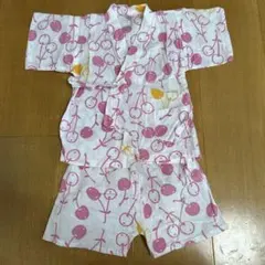 チェリー柄 甚平 ~95cm