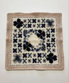 フェイラーハンカチ　エアリーガーデン　お花　ベージュ　黒ブラック　花柄シンプル