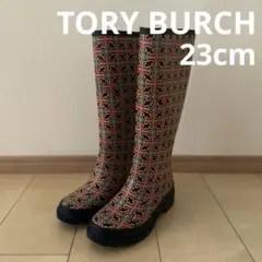 【レア】TORY BURCH / 長靴 ロングブーツ レインシューズ 23cm