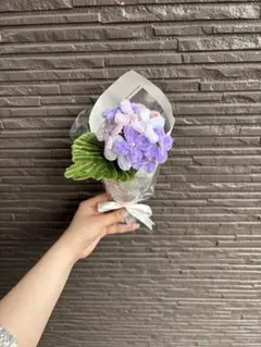 紫陽花　モールフラワー　ブーケ　ハンドメイド　枯れないお花