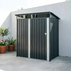 超人気！窓付き物置 屋外 戸外収納庫 スチール W195xD150xH180