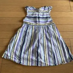 ストライプ柄ノースリーブワンピース120