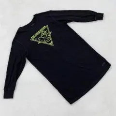 パイピングホット 長袖Tシャツ ブラック エコ素材 グラフィックプリント S