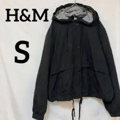 H&M【S】エイチアンドエム　フード付きジャケット ブルゾン　ジャンパー　黒のサムネイル
