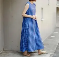 【美品】チャオパニックティピー ギンガムチェック ロングワンピース