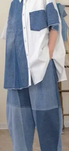 韓国子供服 新品未使用 デニムシャツ パンツ HEYDO - メルカリ
