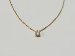 agete アガット ダイヤゴールドネックレス　一粒ダイヤ