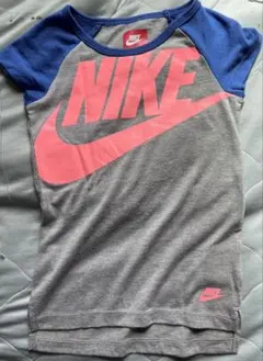 NIKE ラグラン Tシャツ 96〜104 スポーツ ブルー ピンクロゴ