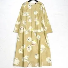 美品》パラスパレス リネン100 チェックロングワンピース '22年