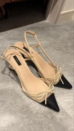 【軽量】リボンチュールバックバンドパンプス BY23831