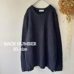 【バックナンバー】 XL♪ メンズ ニット 長袖 クルーネック ネイビーのサムネイル