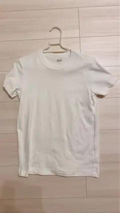 【未使用ユニクロUNIQLO】ホワイト コットン 半袖 TシャツM