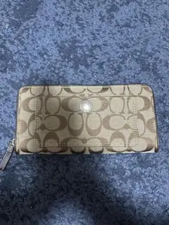 Coach 長財布 ベージュ キャンバス