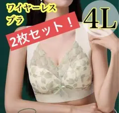 ★お得　２枚セット★　4L ナイトブラ　シームレスブラ　大きい　ワイヤーレスブラ