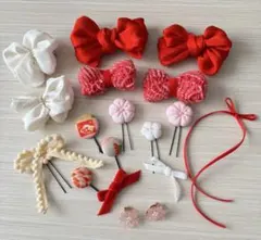 七五三髪飾り✩.*˚イヤリング付き✩.*˚着物生地✩.*˚撮影等に✩.*˚