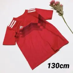 2-550【adidas】キッズ　子供　半袖　トップス　赤　レッド　人気　可愛い