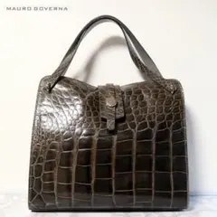 【希少】マウロゴヴェルナ ハンドバッグ クロコ型押し パテントレザー ブラウン 2025年最新】マウロゴヴェルナ クロコダイルの人気アイテム