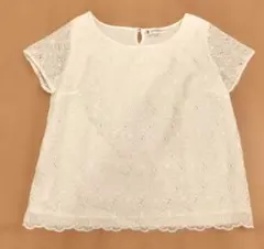 KUMIKYOKU 刺繍入りレース半袖ブラウス サイズ2