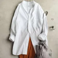 美品▲TICCAティッカ//バンドカラーシャツ▲ホワイト 白のサムネイル