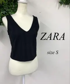 ZARA トップス　タンクトップ　Vネック　ビスチェ　Ｓ　ブラックのサムネイル