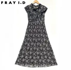FRAY I.Dプリーツデザインシフォンプリントワンピース　美品✨　S