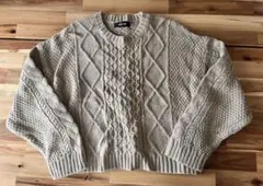 ENVYM ベージュ ケーブルニット セーター