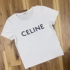 セリーヌ S 半袖 Tシャツ センターロゴ ホワイト 洗える コットン