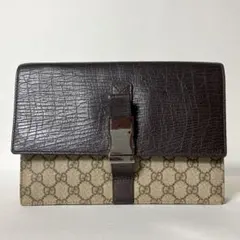 2512-95｜グッチ GGキャンバス セカンドバッグ ダークブラウン