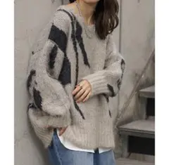 HUG・U★ハグユー★アニマル柄オーバーサイズセーター M