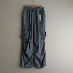 新品＊微起毛 チェック柄カーゴパンツ