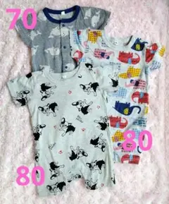 ３枚セット！！アニマル70.80ロンパース！！