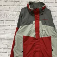 コロンビア　マウンテンパーカー　レッドM ロゴ刺繍アウトドア1107