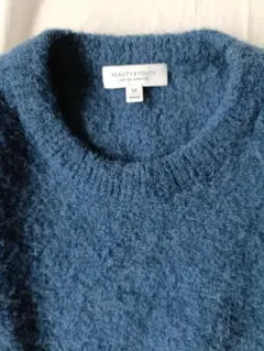 ビューティー＆ユース　アルパカ　ニット　青　サイズM