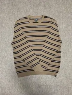 Eddie Bauer エディーバウアー ニット ベージュストライプ ブラウン