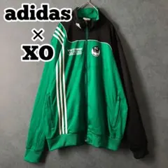 【★adidas×ワンポイント刺繍】XO トラックジャケット 古着 リブジャージ