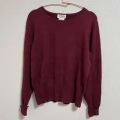 Talbots 【 M 】長袖 薄手 ニット バーガンディ 無地