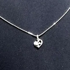 4℃ シルバー　ネックレス　ハート　ムーンストーン　　キュービックジルコニア