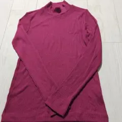 UNIQLO リブ モックネック 長袖 ニット ピンク M