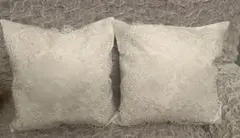 1点　45cm ハイポアレルゲニック クッションカバー フローラル刺繍レース