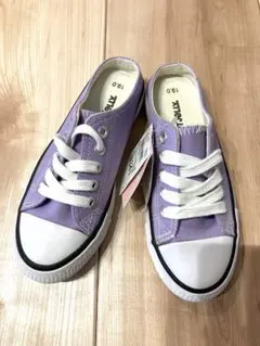 コンバース風スニーカー スリッポン 19.0㎝ パープル