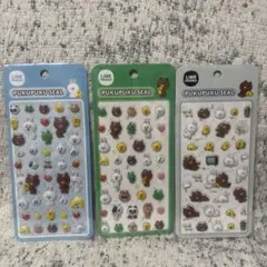 LINE FRIENDS ぷくぷくシール3枚セット